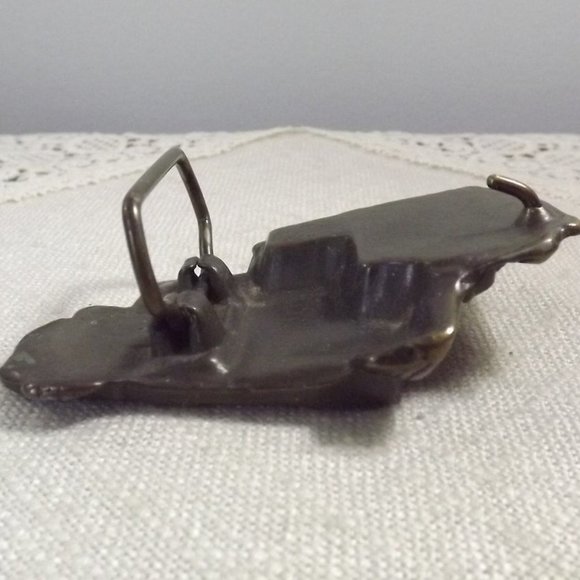 Vintage Distressed Brass Semi Truck Belt Buckle - Picture 6 of 7